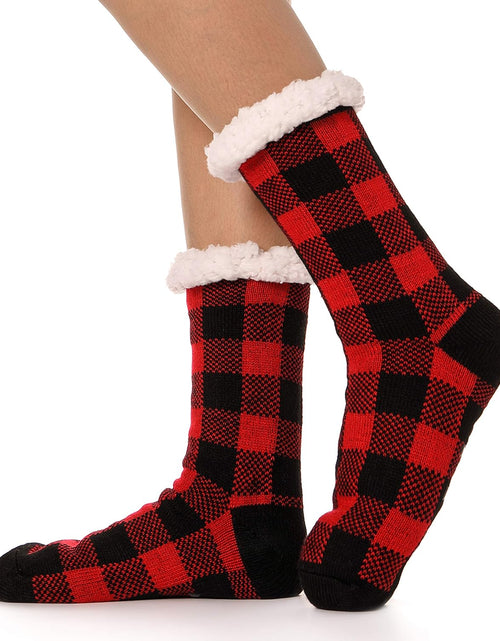 Load image into Gallery viewer, ANTSNAG Womens Slipper Socks Fuzzy Fluffy Cabin Cozy Winter Thick Warm Comfy Fleece Soft Grips Christmas Socks
