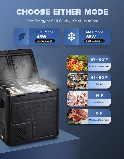 Load image into Gallery viewer, 32 Qt Portable Car Refrigerator DC 12/24V Fridge Freezer with AC Power Adapter &amp; UV Light
