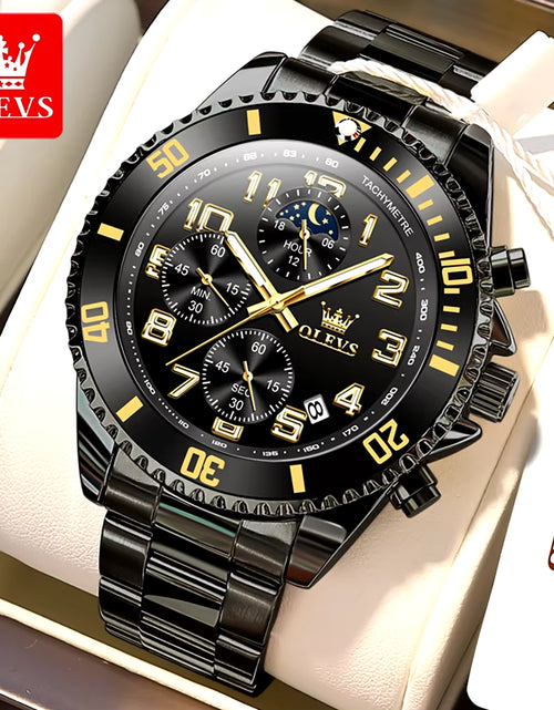 Load image into Gallery viewer, Men&#39;S Watches Classic Multifunctional Chronograph Original Quartz Wristwatch Moon Phase 24 Hour Waterproof Watches Man NEW
