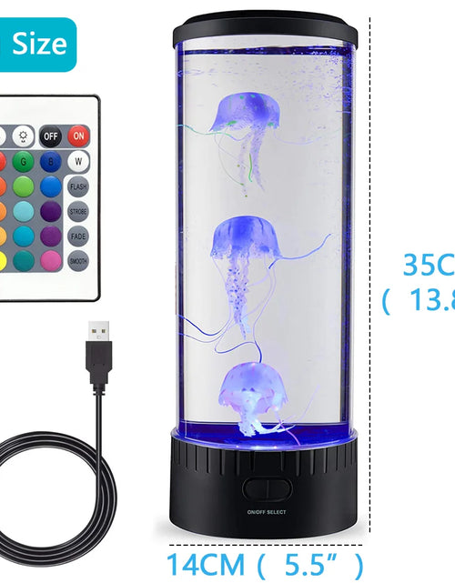 Load image into Gallery viewer, Jellyfish Lamp Color Changing Remote Control Aquarium Tank LED Night Light Birthday Gift USB Charging Relaxing Mood
