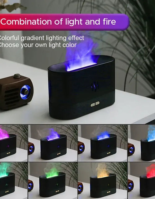 Load image into Gallery viewer, Ultrasonic Humidifier with 7 Colors Flame Lights,Essential Oil Diffuser,White
