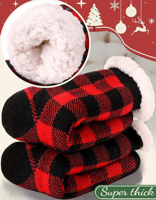 Load image into Gallery viewer, ANTSNAG Womens Slipper Socks Fuzzy Fluffy Cabin Cozy Winter Thick Warm Comfy Fleece Soft Grips Christmas Socks
