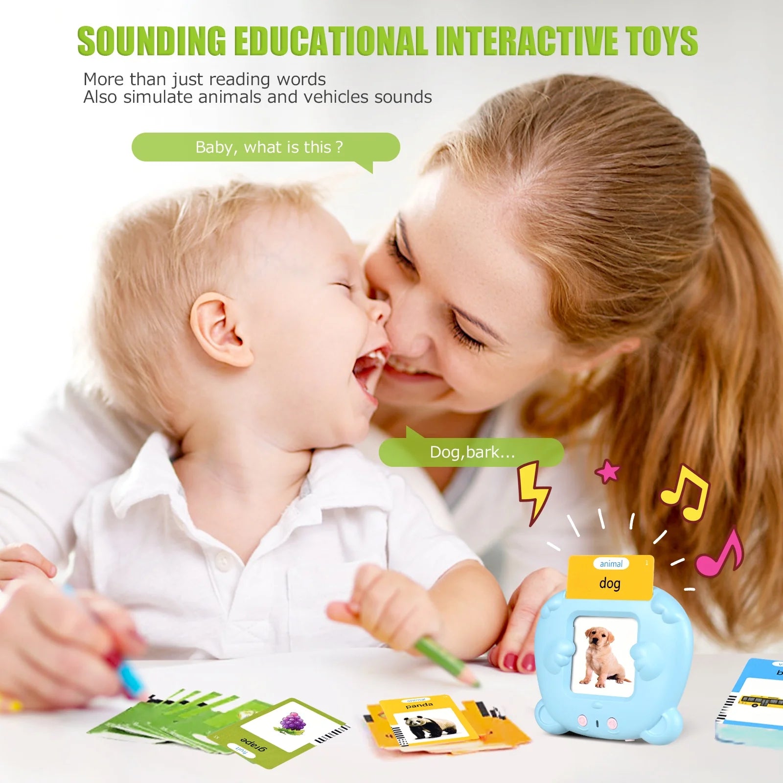 Talking Flash Cards with 224 Sight Words, Montessori Learning Toys, Toddler Learning Educational Gifts for Age 1 2 3 4 5 Years Old Boys and Girls